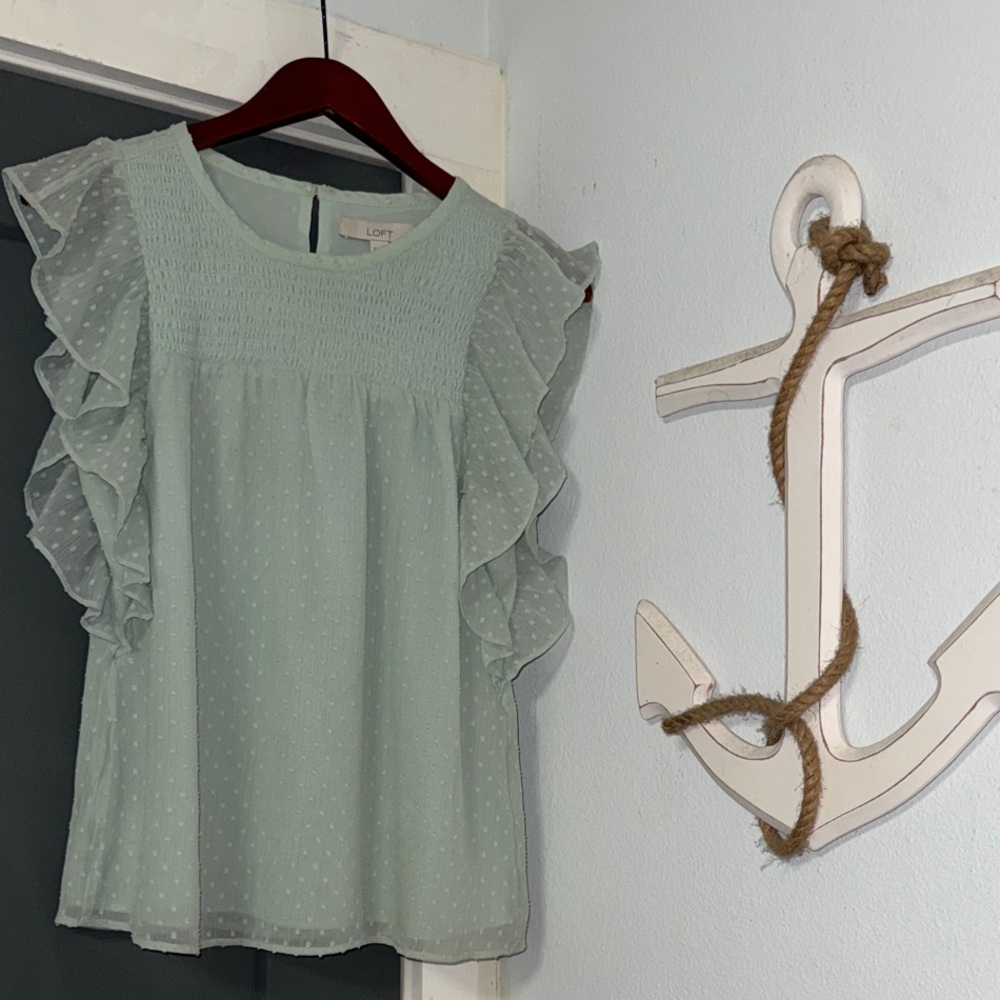 LOFT Ruffle Sleeve Blouse
